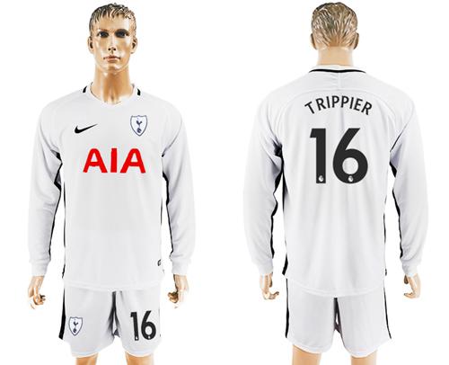 Tottenham Hotspur #16 Trippier Home Long Sleeves Soccer Club Jersey